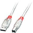 LINDY 41753 USB-kabel USB 2.0 USB-A stekker, USB-B stekker 2.00 m Transparant