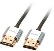 LINDY 41671 HDMI-kabel HDMI Aansluitkabel HDMI-A-stekker, HDMI-A-stekker 1.00 m Grijs 4K UHD, OFC-kabel, Rond, Afgescher
