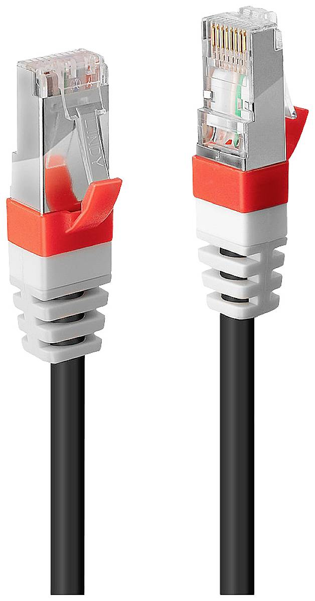 LINDY 45342 RJ45 Netwerkkabel, patchkabel CAT 6A S/STP 40.00 m Zwart 1 stuk(s)
