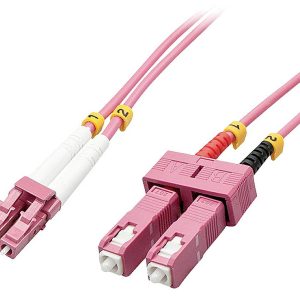 LINDY 46364 Glasvezel Optische vezel Aansluitkabel 10.00 m Meerdere kleuren Multimode OM4