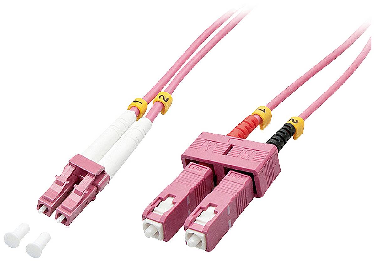 LINDY 46364 Glasvezel Optische vezel Aansluitkabel 10.00 m Meerdere kleuren Multimode OM4