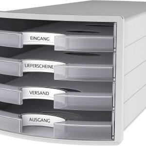 HAN IMPULS 2.0 1013-63 Ladebox Lichtgrijs DIN A4, DIN C4 Aantal lades: 4