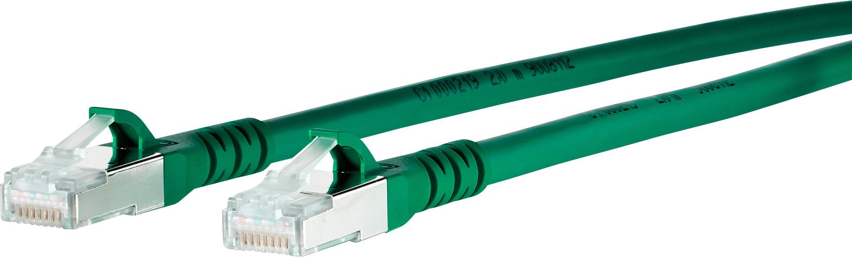Metz Connect 1308450555-E RJ45 Netwerkkabel, patchkabel CAT 6A S/FTP 0.50 m Groen Folie afscherming, Afscherming gevloch
