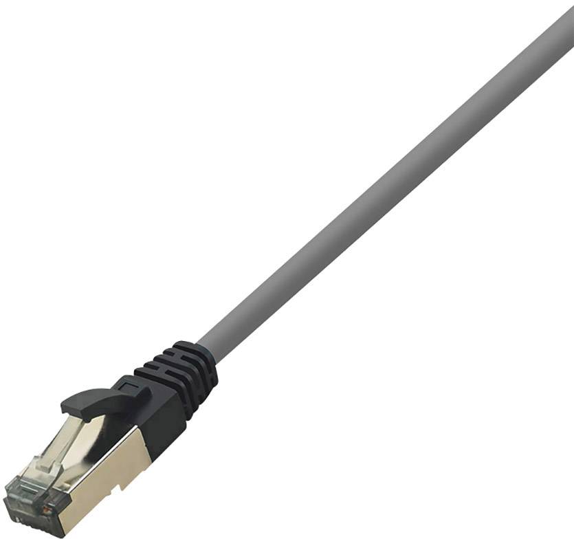 LogiLink CQ8052S RJ45 Netwerkkabel, patchkabel CAT 8.1 S/FTP 2.00 m Lichtgrijs Halogeenvrij 1 stuk(s)