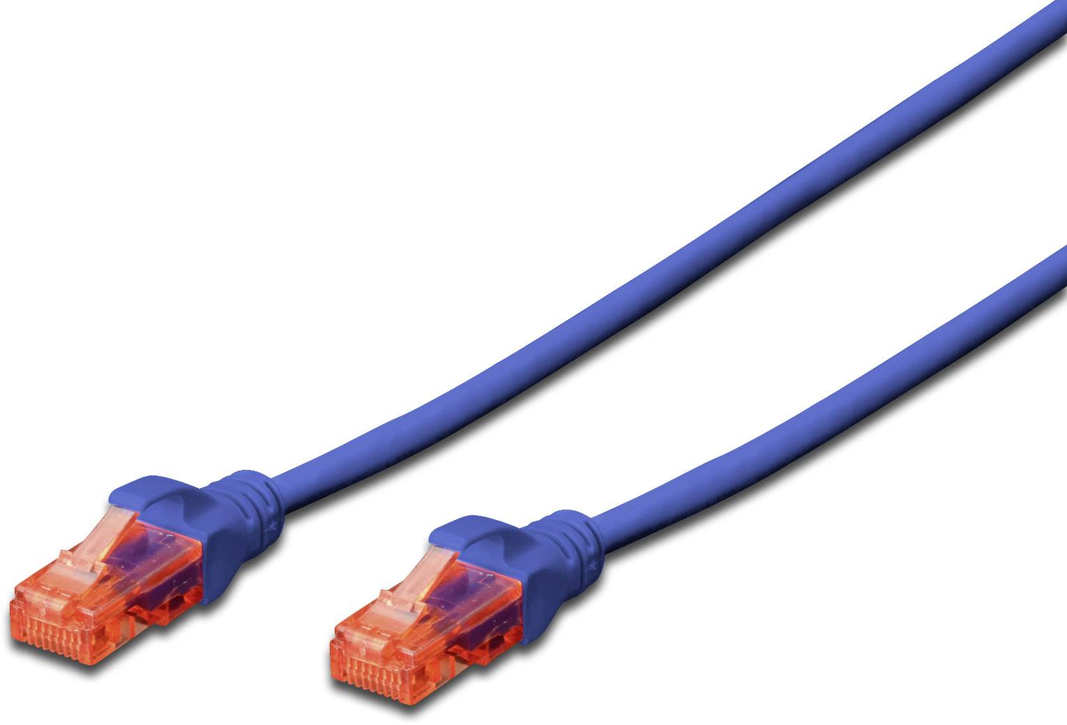 Digitus DK-1617-050/B-BU RJ45 Netwerkkabel, patchkabel CAT 6 U/UTP 5.00 m Blauw Vlambestendig, Halogeenvrij, Onafgescher