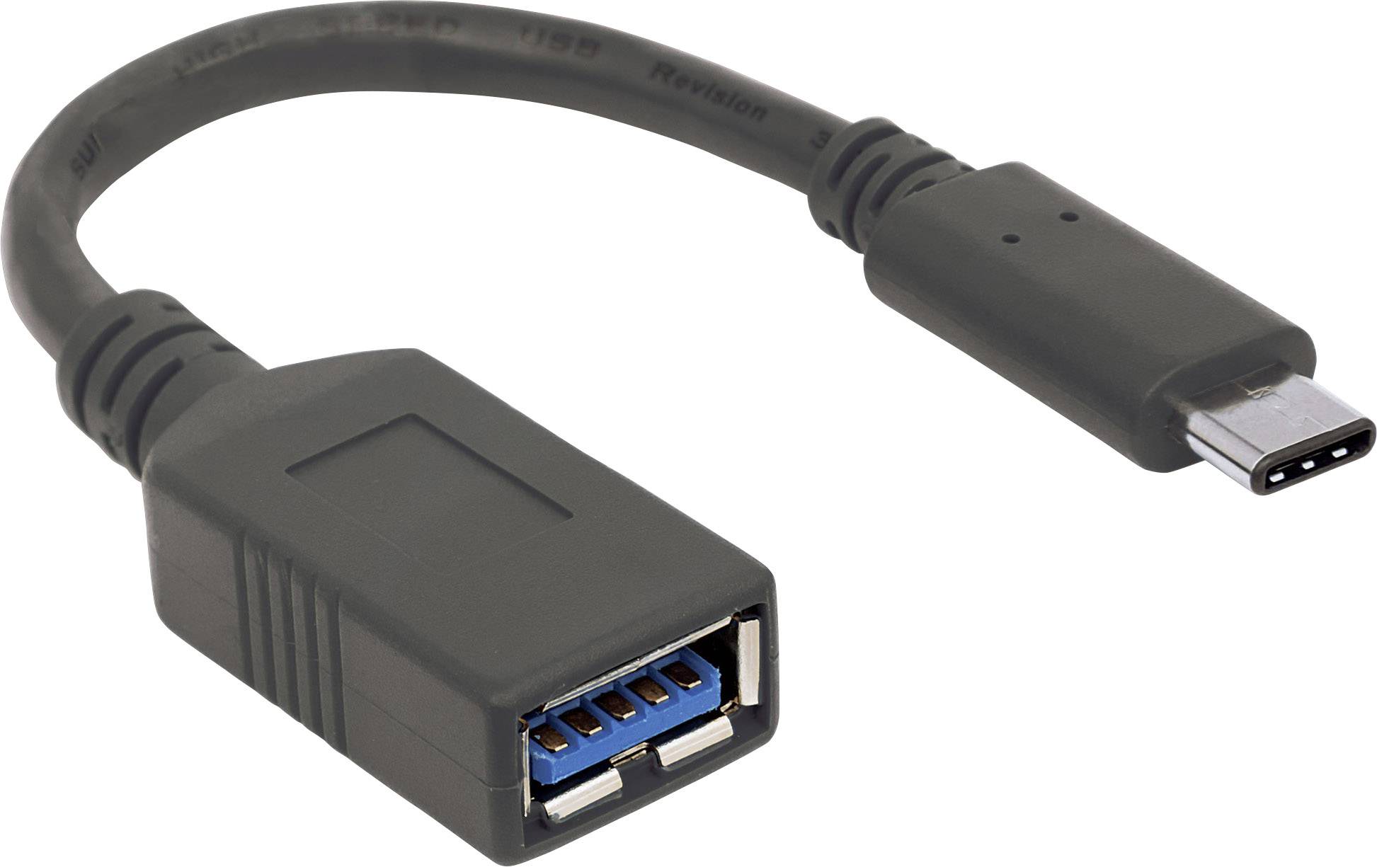 Manhattan 355285 USB-kabel USB 3.2 Gen1 USB-C stekker, USB-A bus 0.15 m Zwart Stekker past op beide manieren