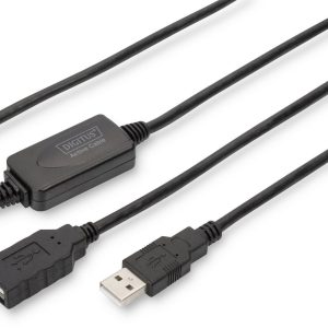 Digitus DA-73101 USB-kabel USB 2.0 USB-A bus, USB-A stekker 15.00 m Zwart Met USB, Met verlengkabel Digitus DA-73101 USB-kabel USB 2.0 USB-A bus, USB-A stekker 15.00 m Zwart Met USB, Met verlengkabel