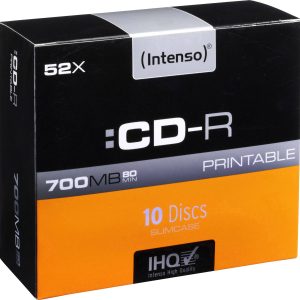 Intenso 1801622 CD-R 80 disc 700 MB 10 stuk(s) Slimcase Bedrukbaar Intenso 1801622 CD-R 80 disc 700 MB 10 stuk(s) Slimcase Bedrukbaar