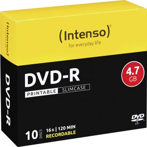 Intenso 4801652 DVD-R disc 4.7 GB 10 stuk(s) Slimcase Bedrukbaar