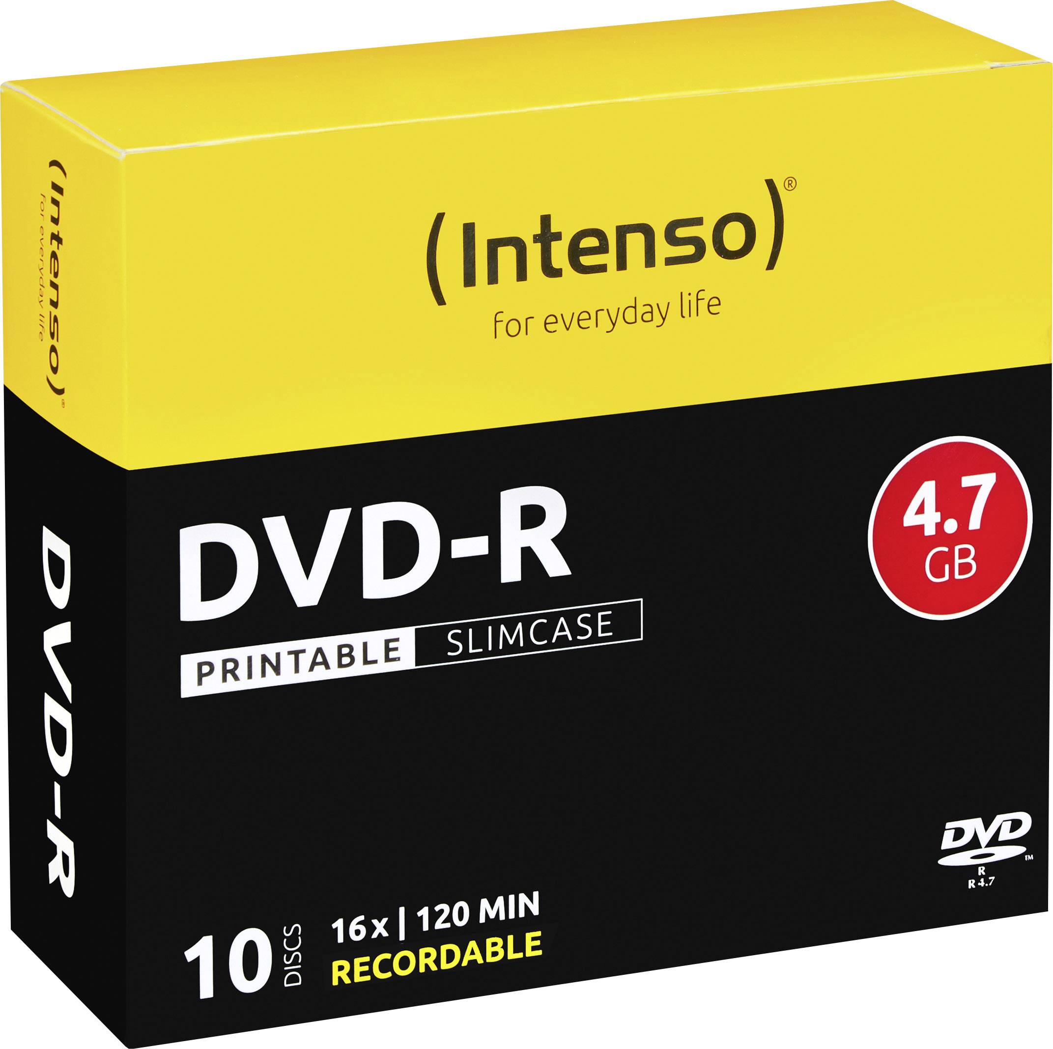 Intenso 4801652 DVD-R disc 4.7 GB 10 stuk(s) Slimcase Bedrukbaar