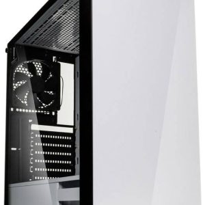 Kolink STRONGHOLD WHITE Midi-tower PC-behuizing Wit, Zwart 2 voorgeïnstalleerde ventilators, Zijvenster, Stoffilter