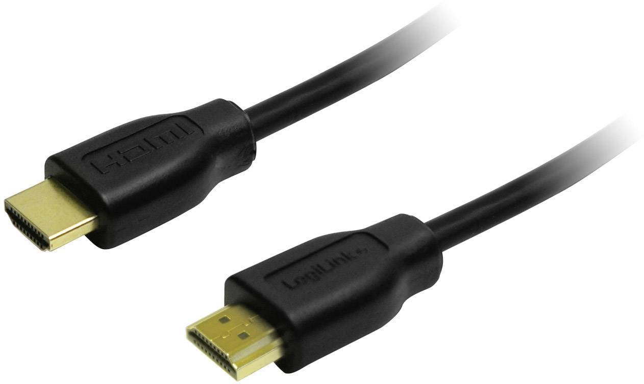 LogiLink CH0005 HDMI-kabel HDMI Aansluitkabel HDMI-A-stekker, HDMI-A-stekker 0.50 m Zwart 4K UHD