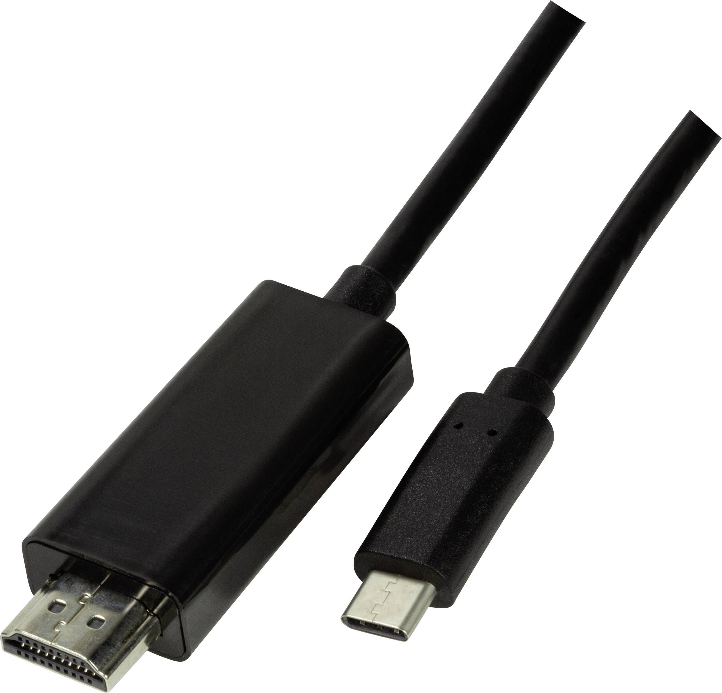LogiLink UA0329 USB-C-displaykabel USB-C / HDMI Adapterkabel USB-C stekker, HDMI-A-stekker 1.80 m Zwart