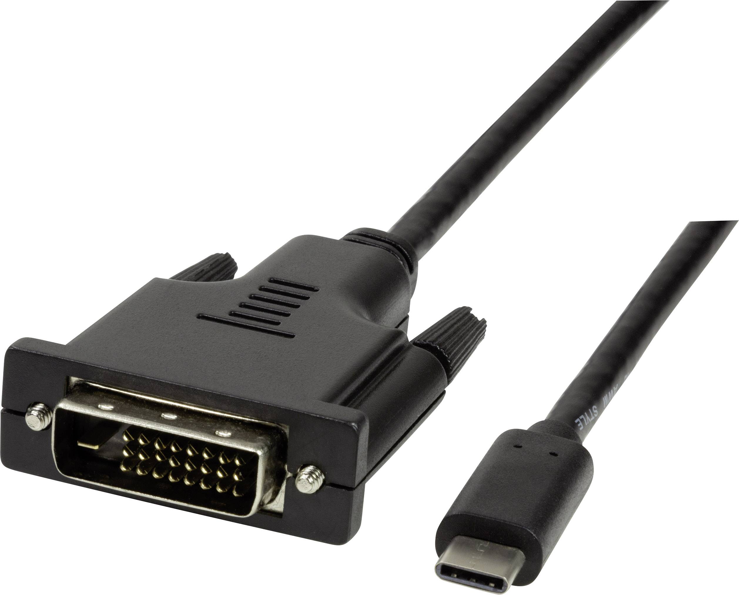 LogiLink UA0332 USB-C-displaykabel USB-C / DVI Adapterkabel USB-C stekker, DVI-D 24+1-polige stekker 3.00 m Zwart