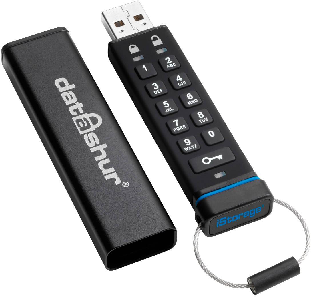 iStorage datAshur® USB-stick 8 GB Zwart IS-FL-DA-256-8 USB-A 2.0