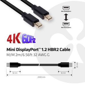 club3D Mini-displayport Aansluitkabel Mini DisplayPort-stekker, Mini DisplayPort-stekker 2.00 m Zwart CAC-2161 Vlambeste club3D Mini-displayport Aansluitkabel Mini DisplayPort-stekker, Mini DisplayPort-stekker 2.00 m Zwart CAC-2161 Vlambeste