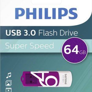 Philips VIVID USB-stick 64 GB Paars FM64FD00B/00 USB-A 3.2 Gen 1 Philips VIVID USB-stick 64 GB Paars FM64FD00B/00 USB-A 3.2 Gen 1