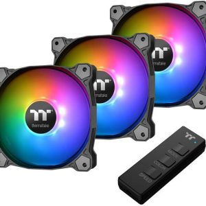 Thermaltake 3x Pure 14 ARGB Sync PC-ventilator Zwart, RGB (b x h x d) 140 x 140 x 25 mm Incl. LED-verlichting