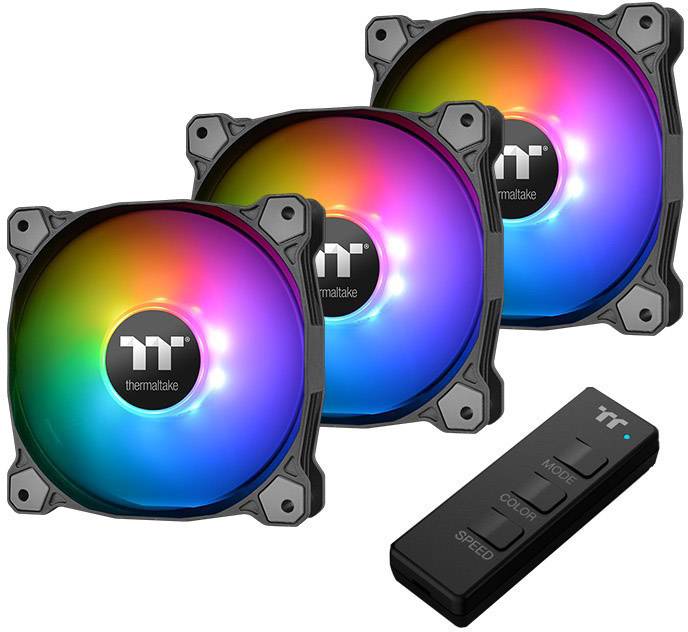 Thermaltake 3x Pure 14 ARGB Sync PC-ventilator Zwart, RGB (b x h x d) 140 x 140 x 25 mm Incl. LED-verlichting