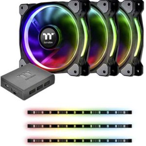 Thermaltake Riing Plus 12 RGB Kit PC-ventilator Zwart, RGB (b x h x d) 120 x 120 x 25 mm Incl. LED-verlichting