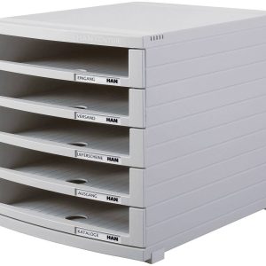HAN CONTUR 1505-0-11 Ladebox Lichtgrijs DIN A4, DIN B4, DIN C4 Aantal lades: 5 HAN CONTUR 1505-0-11 Ladebox Lichtgrijs DIN A4, DIN B4, DIN C4 Aantal lades: 5