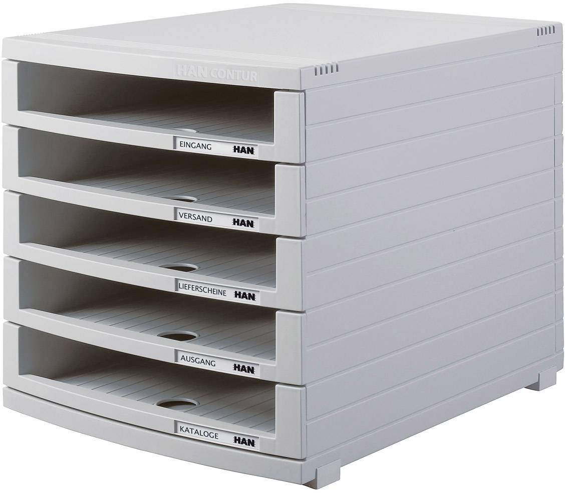 HAN CONTUR 1505-0-11 Ladebox Lichtgrijs DIN A4, DIN B4, DIN C4 Aantal lades: 5