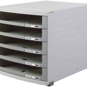 HAN CONTUR 1505-0-19 Ladebox Lichtgrijs DIN A4, DIN B4, DIN C4 Aantal lades: 5 HAN CONTUR 1505-0-19 Ladebox Lichtgrijs DIN A4, DIN B4, DIN C4 Aantal lades: 5