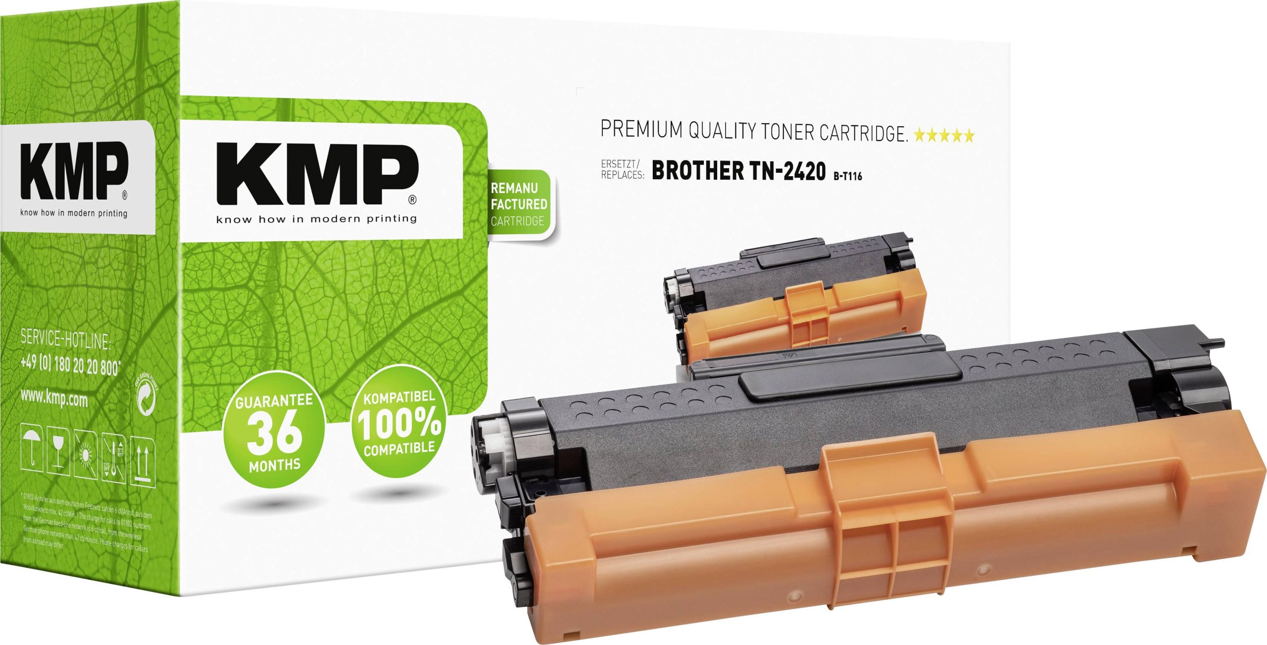 KMP Toner vervangt Brother TN-2420 Compatibel Zwart 3000 bladzijden B-T116 1267,3000