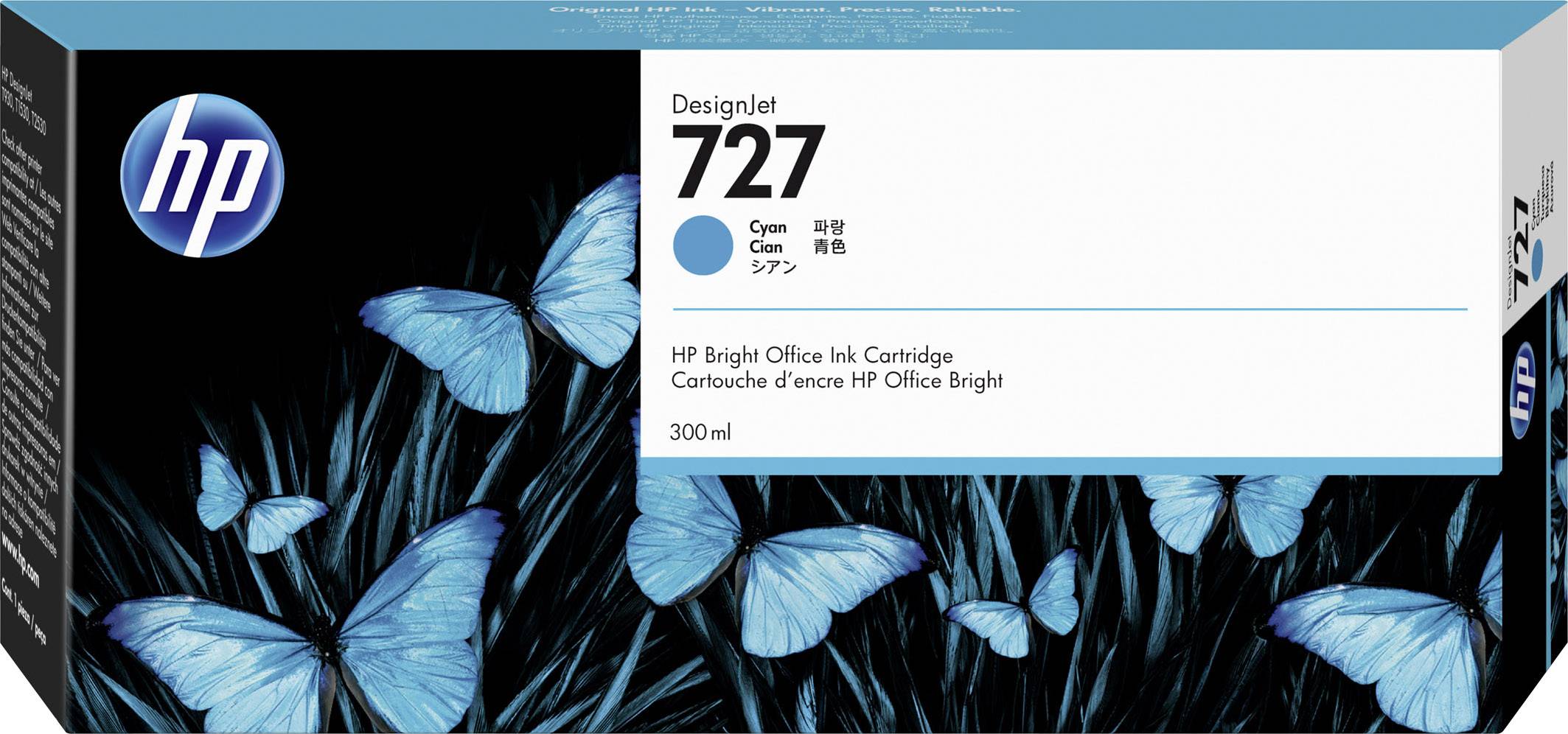 HP Inktcartridge 727 Origineel Cyaan 300 ml F9J76A 1 stuk(s)