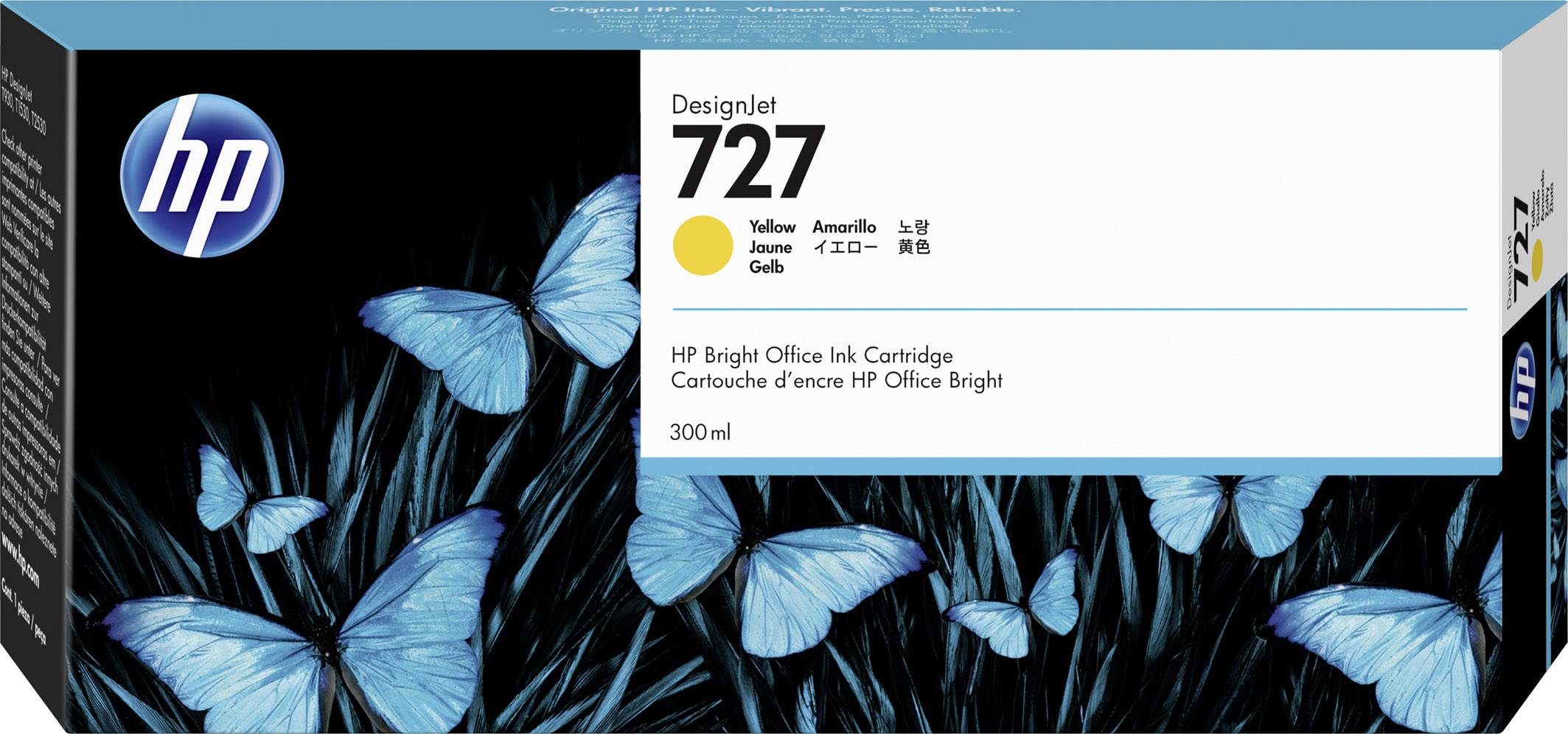HP Inktcartridge 727 Origineel Geel 300 ml F9J78A 1 stuk(s)