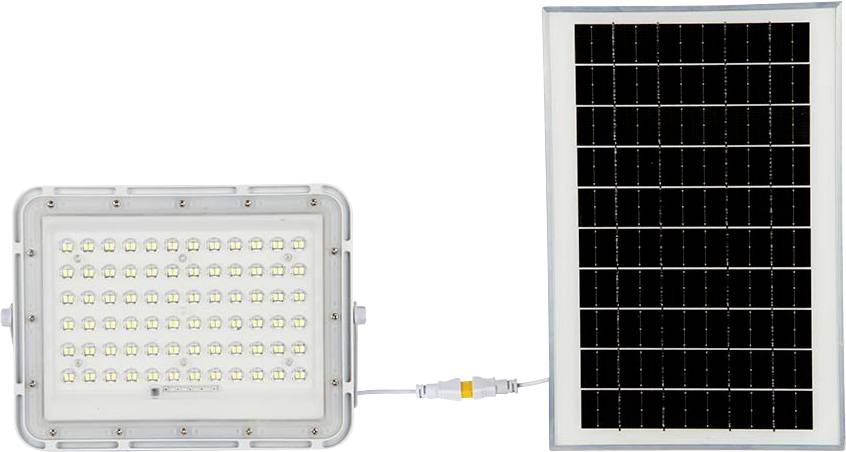 V-TAC VT-120W 7843 LED-schijnwerper, Zonne-energiemodule 15 W Koudwit Wit