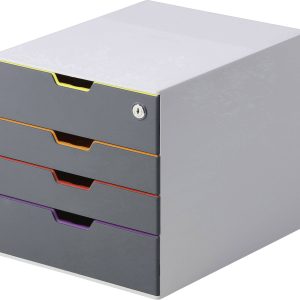 Durable VARICOLOR 4 SAFE – 7606 760627 Ladebox Grijs DIN A4, DIN C4, Folio, Letter Aantal lades: 4 Durable VARICOLOR 4 SAFE – 7606 760627 Ladebox Grijs DIN A4, DIN C4, Folio, Letter Aantal lades: 4