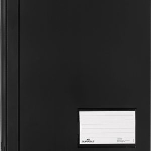Durable DURALUX 268001 Snelhechtmap Zwart DIN A4+ Etiketvenster (90 x 57 mm), Scheurbescherming, Binnentas (achterkant)