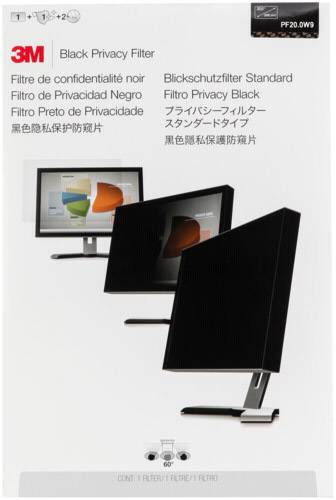 3M PF200W9B Privacyfolie Monitor 50,8 cm (20") Beeldverhouding: 16:9 7000021449 Universal