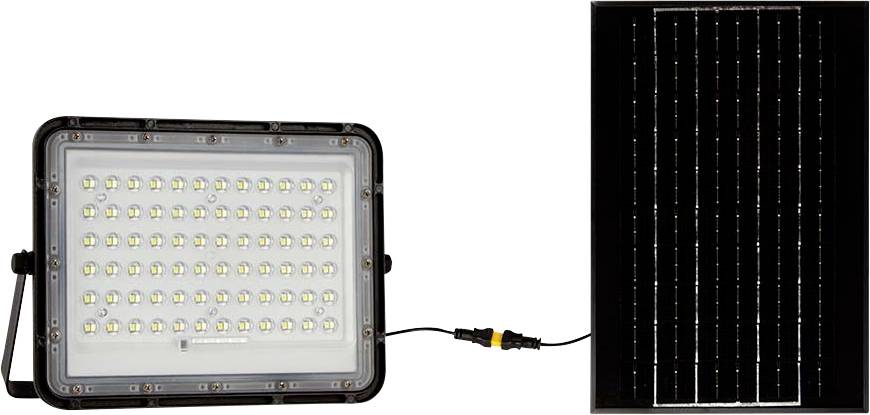 V-TAC VT-120W 7826 LED-schijnwerper, Zonne-energiemodule 15 W Neutraalwit Zwart