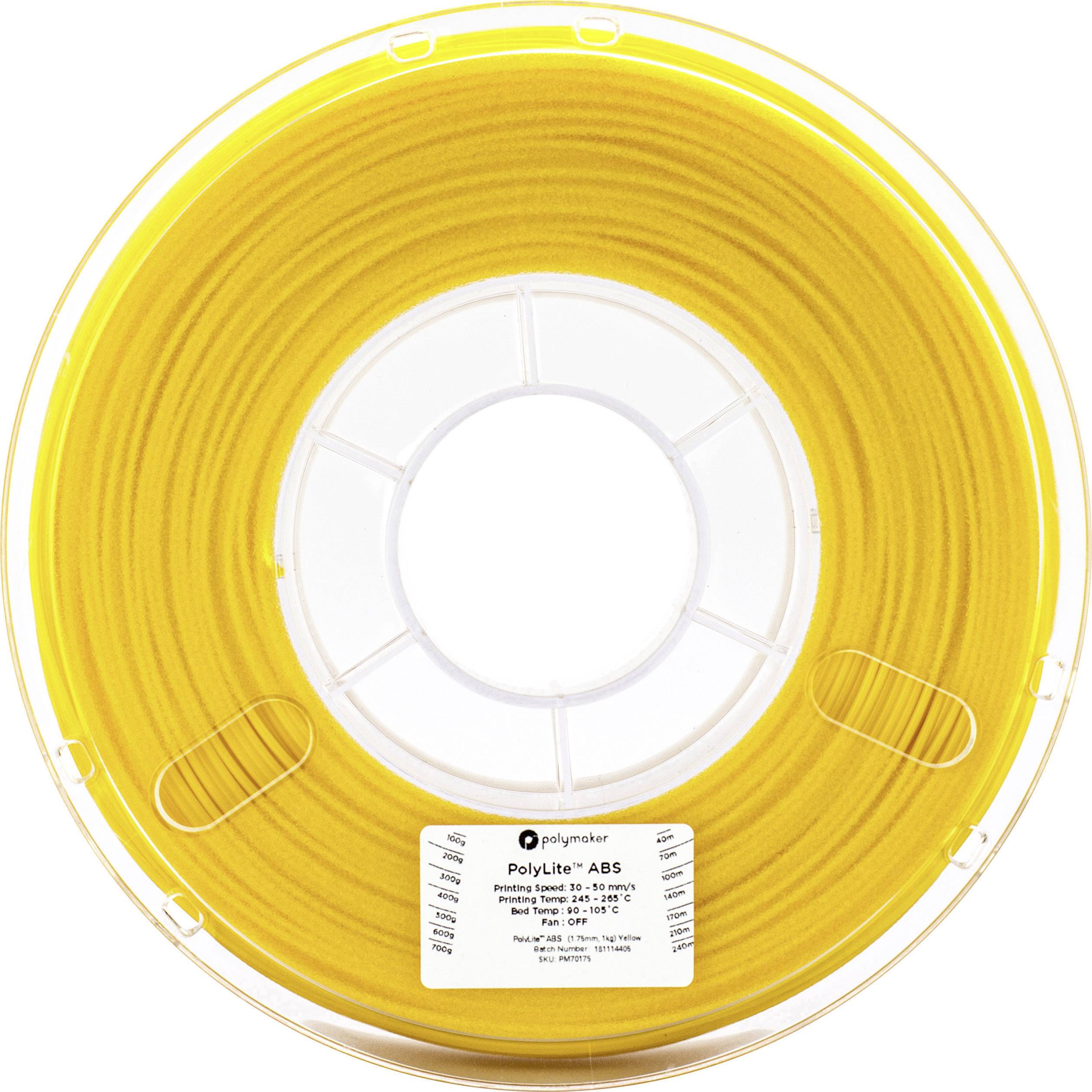 Polymaker 70176 Filament ABS kunststof Geurarm 2.85 mm 1 kg Geel PolyLite 1 stuk(s)
