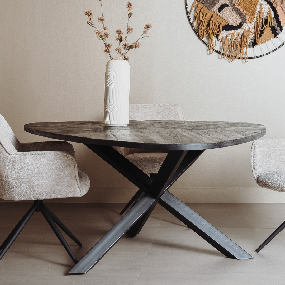 Tower Living Eettafel Trivero 150 cm – Zwart