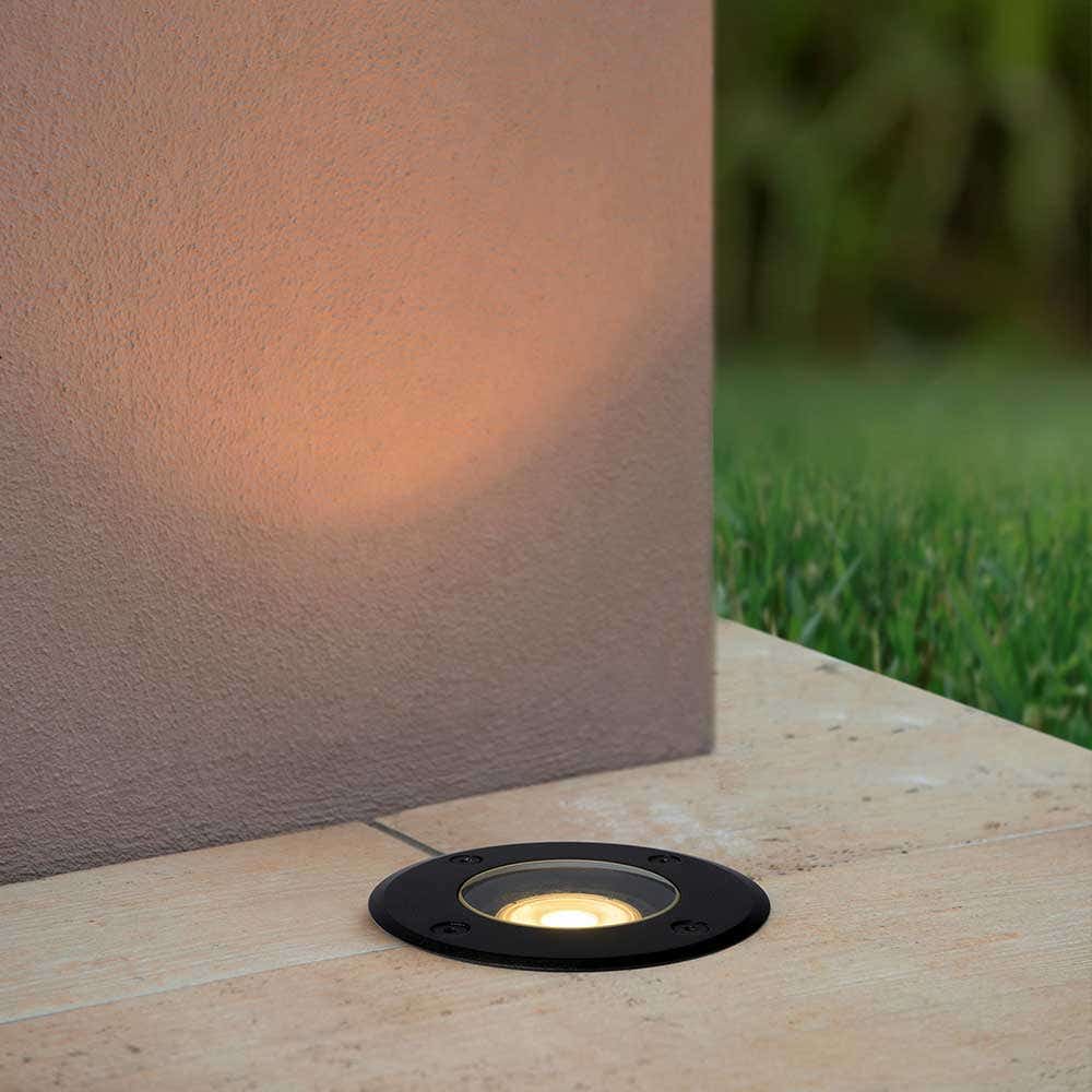 Lucide BILTIN – Grondspot Buiten – Ø 10,8 cm – 1xGU10 – IP67 – Zwart