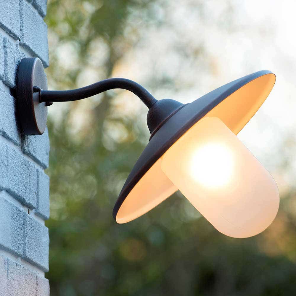 Lucide ARUBA – Wandlamp Buiten – Ø 30 cm – 1xE27 – IP44 – Roest bruin