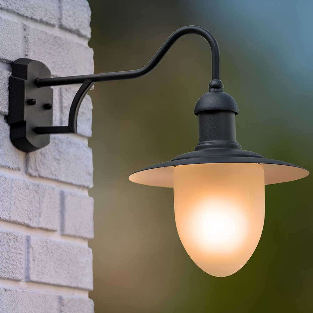 Lucide ARUBA – Wandlamp Buiten – Ø 25 cm – 1xE27 – IP44 – Zwart