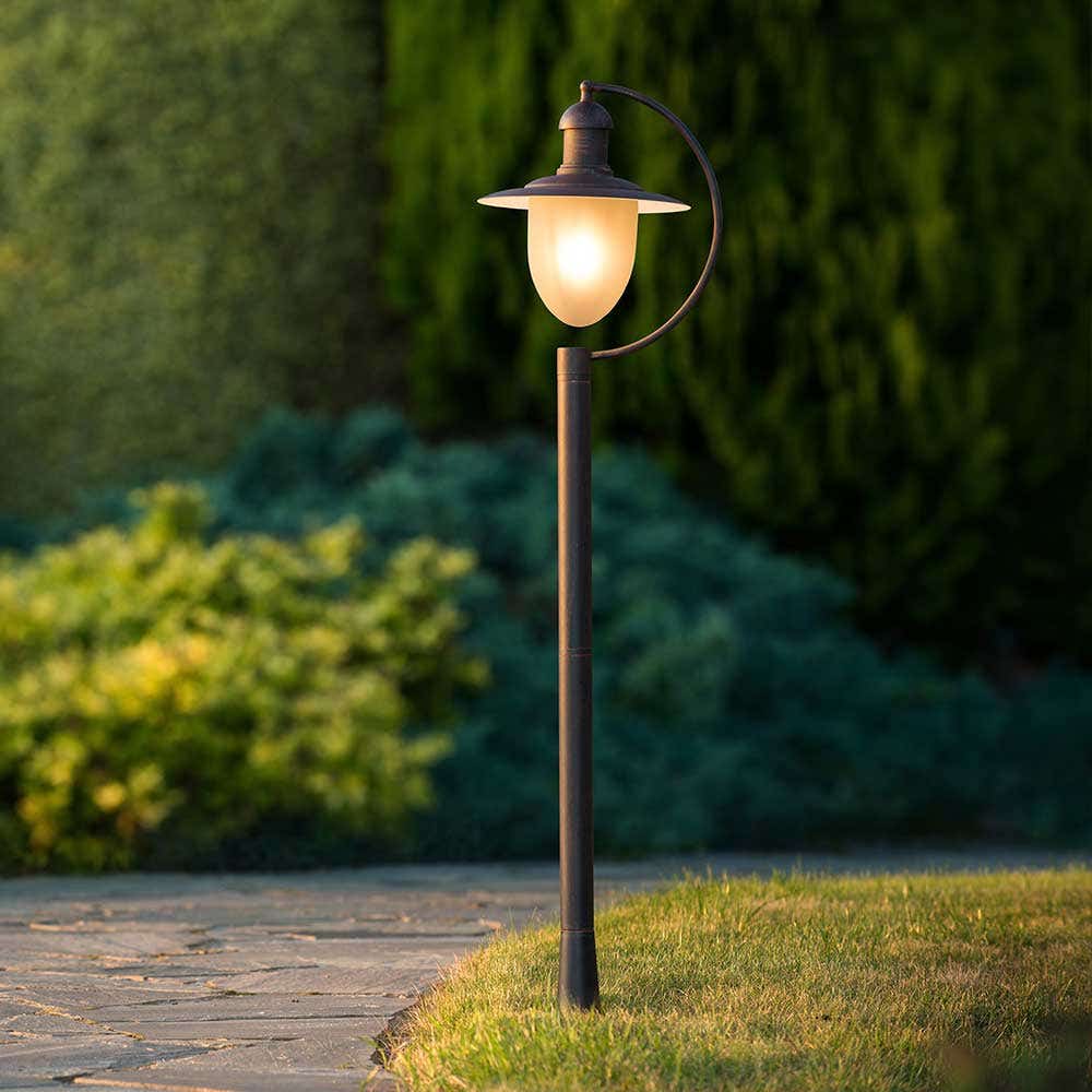 Lucide ARUBA – Lantaarnpaal Buiten – 1xE27 – IP44 – Roest bruin