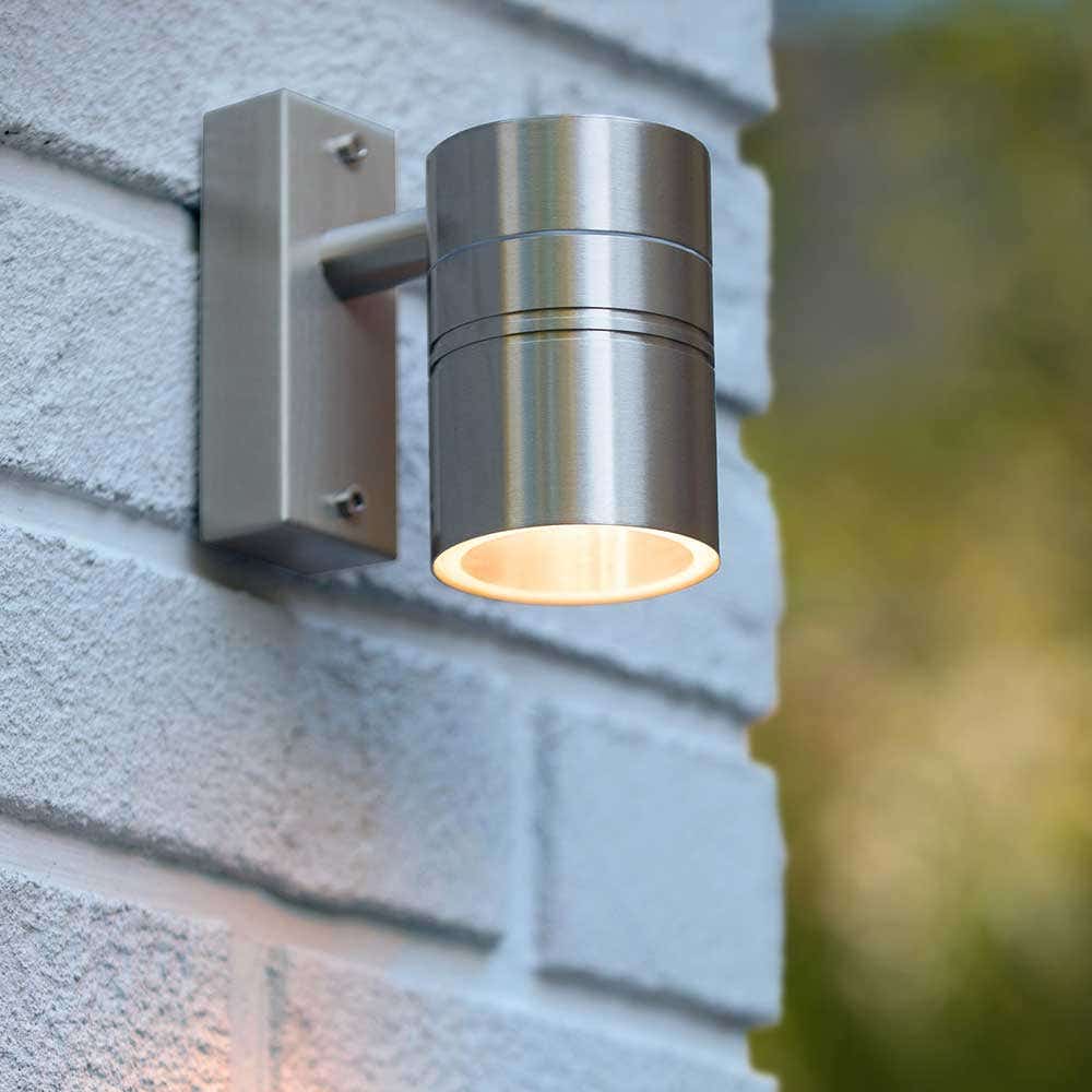 Lucide ARNE-LED – Wandspot Buiten – Ø 6,3 cm – LED – GU10 – 1x5W 2700K – IP44 – Mat chroom