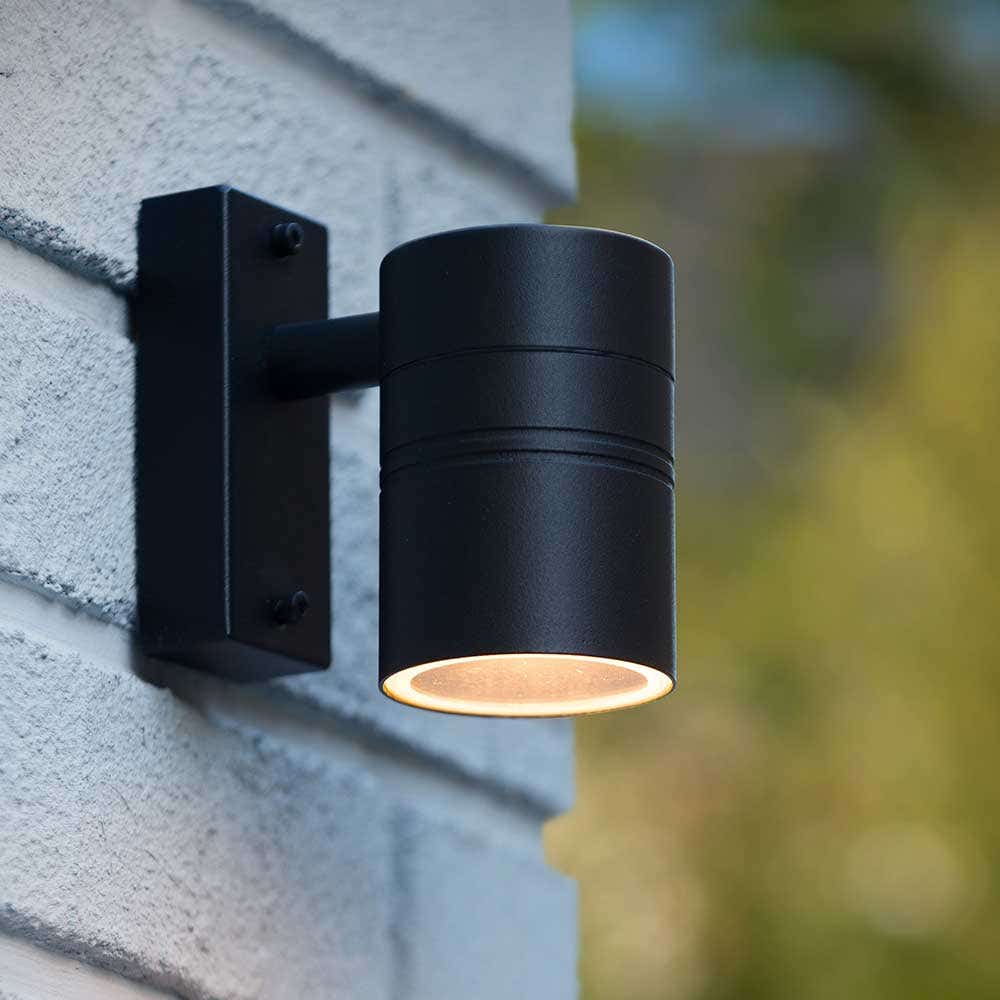 Lucide ARNE-LED – Wandspot Buiten – Ø 6,3 cm – LED – GU10 – 1x5W 2700K – IP44 – Zwart