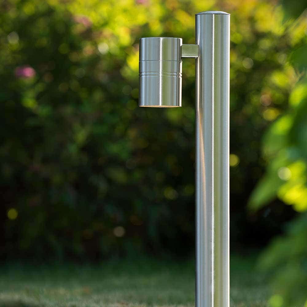 Lucide ARNE-LED – Sokkellamp Buiten – Ø 6,3 cm – LED – GU10 – 1x5W 2700K – IP44 – Mat chroom