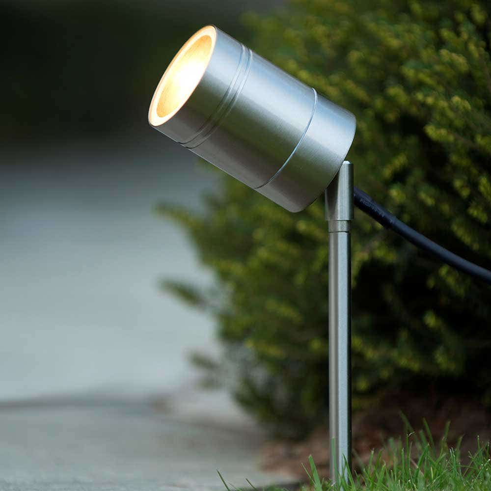 Lucide ARNE-LED – Tuinspot Buiten – Ø 6,3 cm – LED – GU10 – 1x5W 2700K – IP44 – Mat chroom