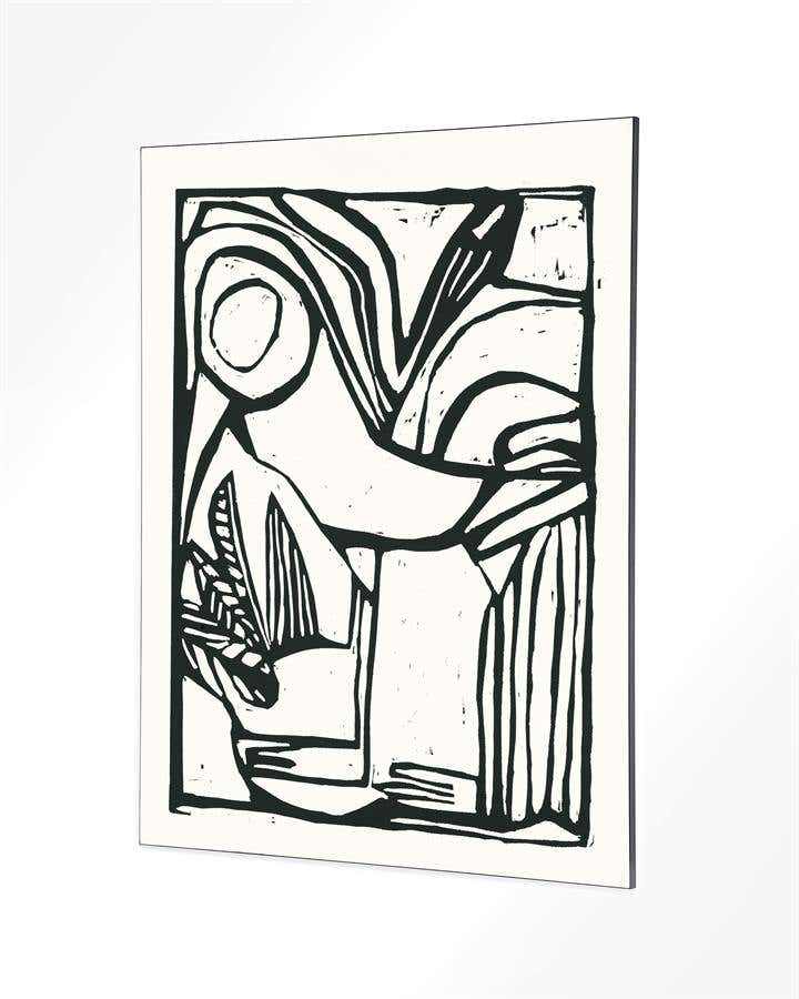 Urban Cotton Wandkleed in frame Vogel