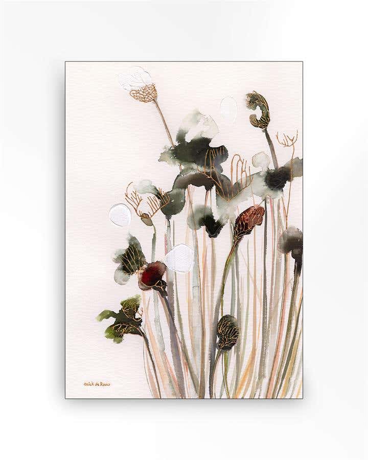 Urban Cotton Wandkleed in frame – Pastel Flowers 2