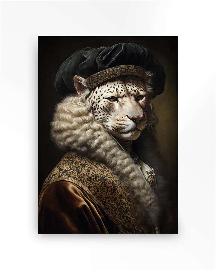 Urban Cotton Wandkleed in frame – Leopard